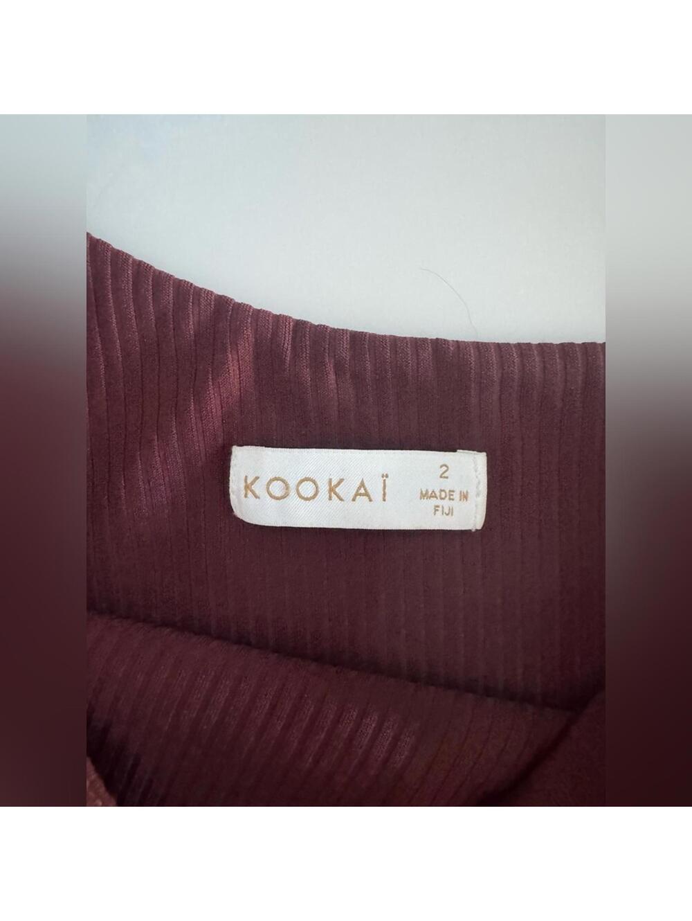 Kookai Ribbed One Shoulder Top - Picture 2 of 4